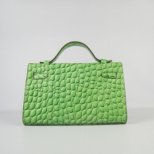 AAA Hermes Kelly 22 CM Stone Veins Leather Handbag Light Green H008 On Sale - Click Image to Close